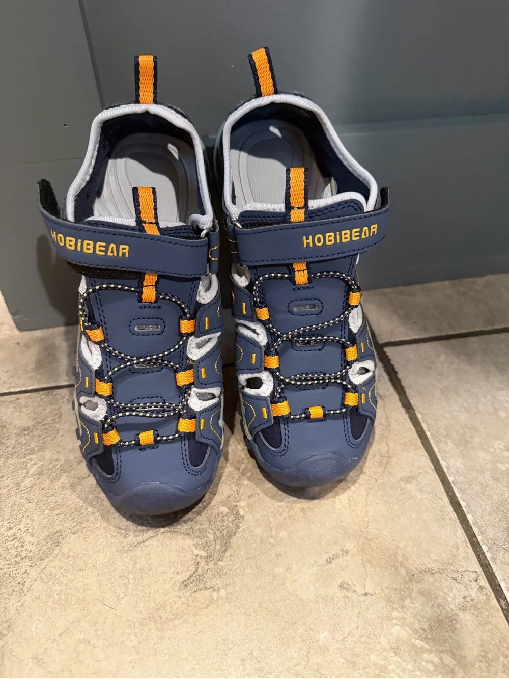 Hobibear Kids Navy and Orange Sandals
